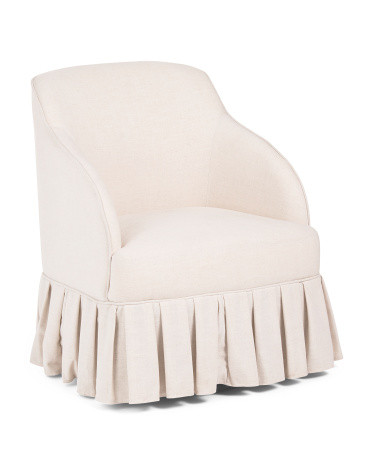 26.5x33 Swivel Accent Chair With Pleated Skirt | TJ Maxx