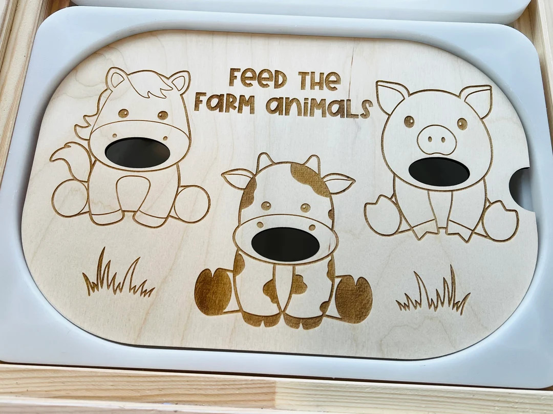 Feed the Farm Animals Flisat Insert for TROFAST Bin, Sensory Bin Insert, Sorting, Filling, Fine M... | Etsy (US)