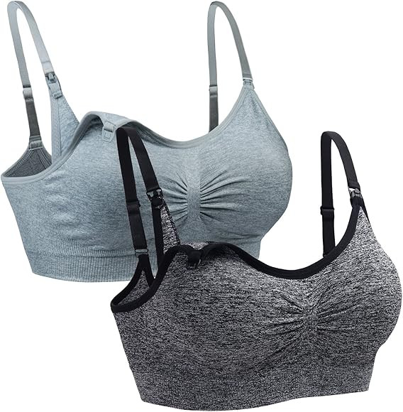 Suekaphin 2PACK Nursing Bra Wireless Bra Women's Sleeping Maternity Bra Breastfeeding Bra | Amazon (US)