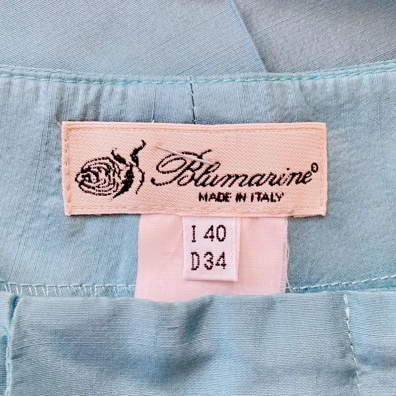 BLUMARINE - Turquoise embellished silk trousers | Etsy (US)