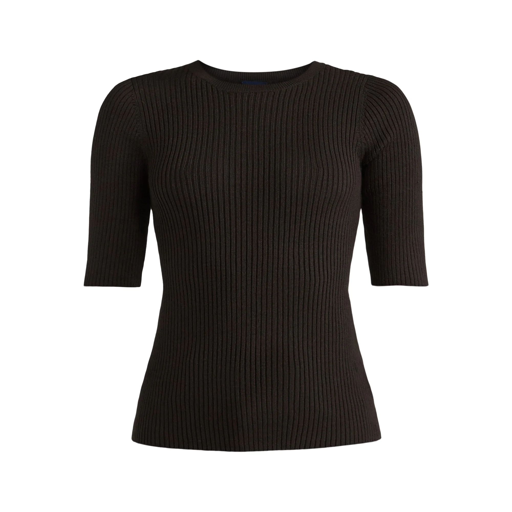 Scoop Women's Rib Knit Sweater with Elbow Length Sleeves, Lightweight, Sizes XS-XXL - Walmart.com | Walmart (US)