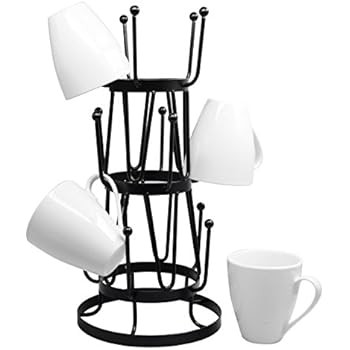 Stylish Steel Mug Tree Holder Organizer Rack Stand (Black) | Amazon (US)