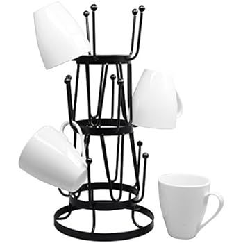 Stylish Steel Mug Tree Holder Organizer Rack Stand (Black) | Amazon (US)