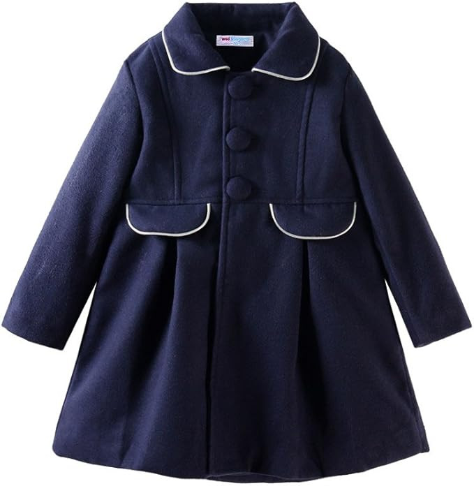 Mud Kingdom Little Girls Peacoat Dress Coat Slim | Amazon (US)
