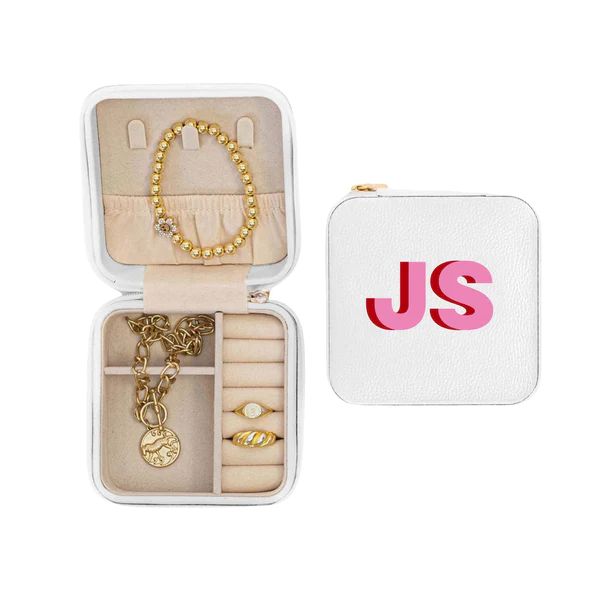 Shadow Monogram Travel Jewelry Case | Sprinkled With Pink