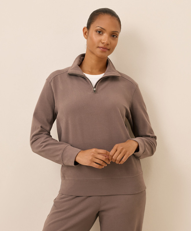 Women’s Cloudknit Half Zip made with Organic Cotton | Pact | Pact Apparel