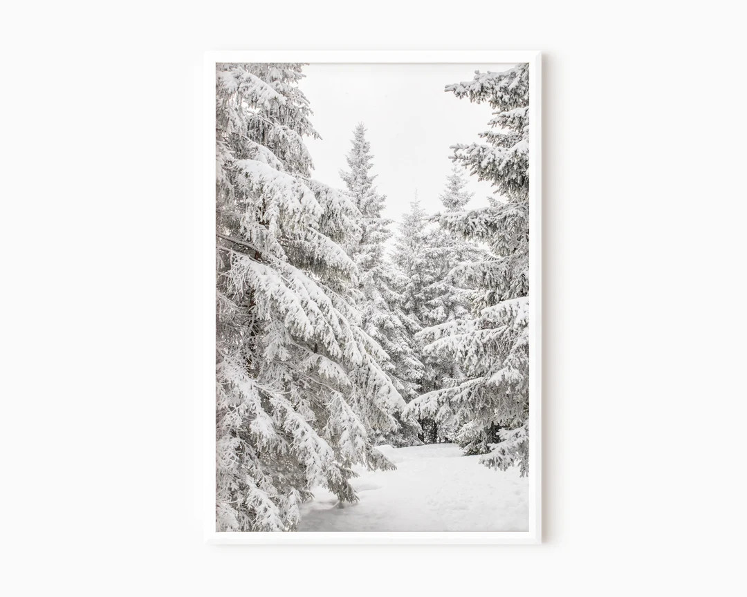 Snowy Pine Trees Wall Art | Printable Winter Forest Print DOWNLOAD     #0625 | Etsy (US)