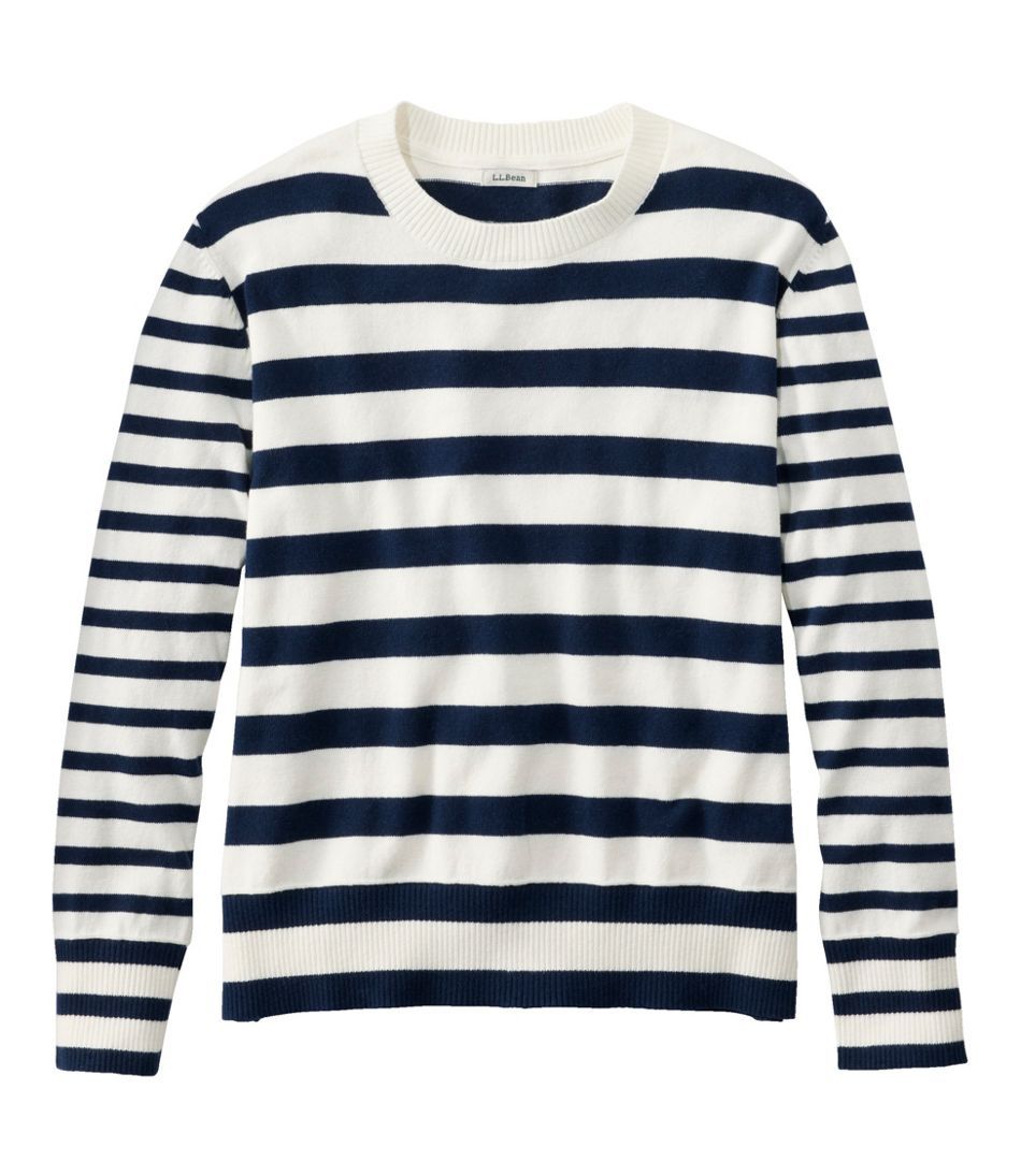 Women's Cotton/Cashmere Sweater, Crewneck Stripe | L.L. Bean