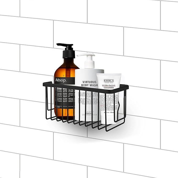 SunnyPoint NeverRust Aluminum Shower Caddy Basket Organizer Storage Rack, Removable Adhesive Pad;... | Amazon (US)