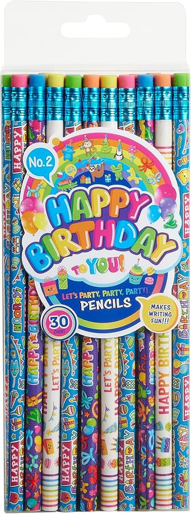 Cra-Z-Art Pencils, Assorted Happy Birthday Designs, Pack of 30 Pencils | Amazon (US)