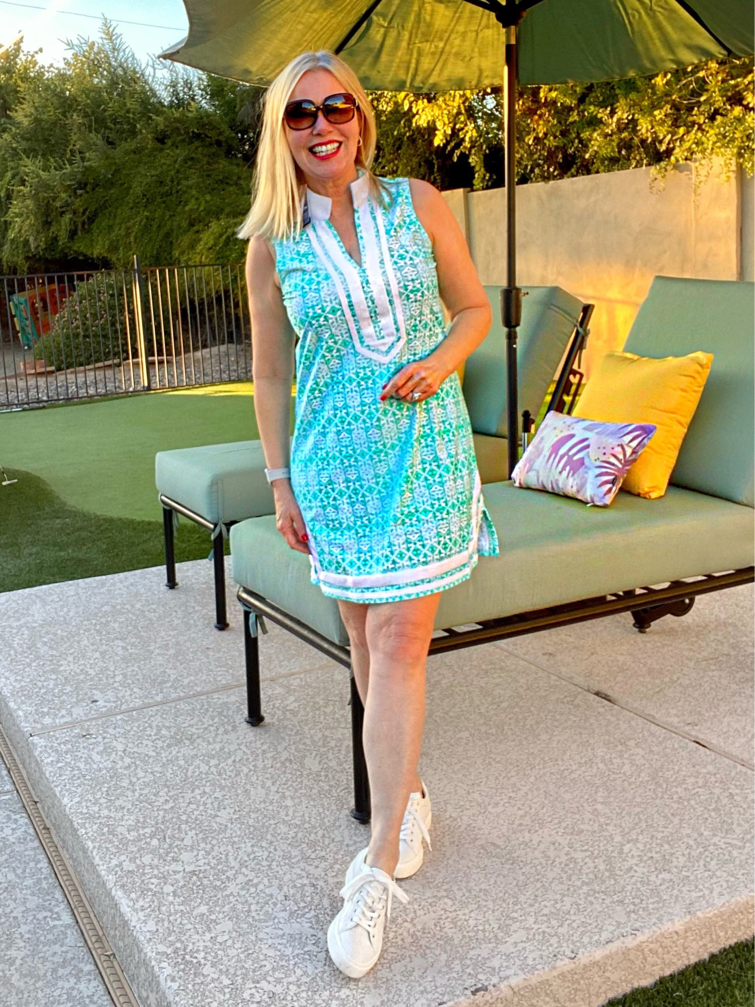 Vacation Vibes at their best! This tunic dress is perfect for poolside fun as either a dress or bathing suit coverup. Bonus it has super SPF  protection , so go ahead & enjoy some sun! 

#LTKSeasonal #LTKstyletip