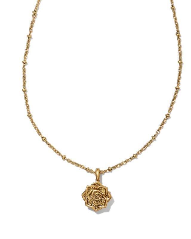 Ansel Rose Short Pendant Necklace in Vintage Gold | Kendra Scott