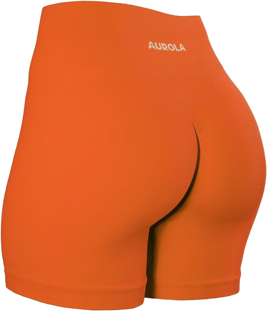 AUROLA Power Workout Shorts for Women Tummy Control Squat Proof Ribbed Thick Seamless Scrunch Act... | Amazon (US)