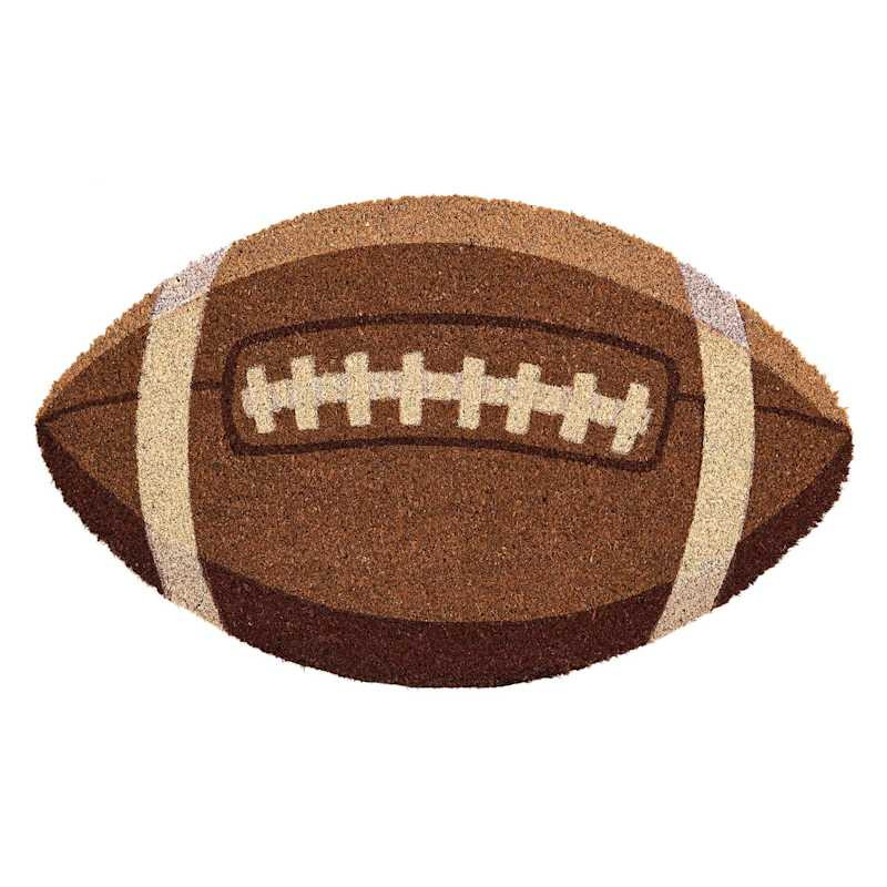 Football Shaped Coir Mat, 18x30 | At Home