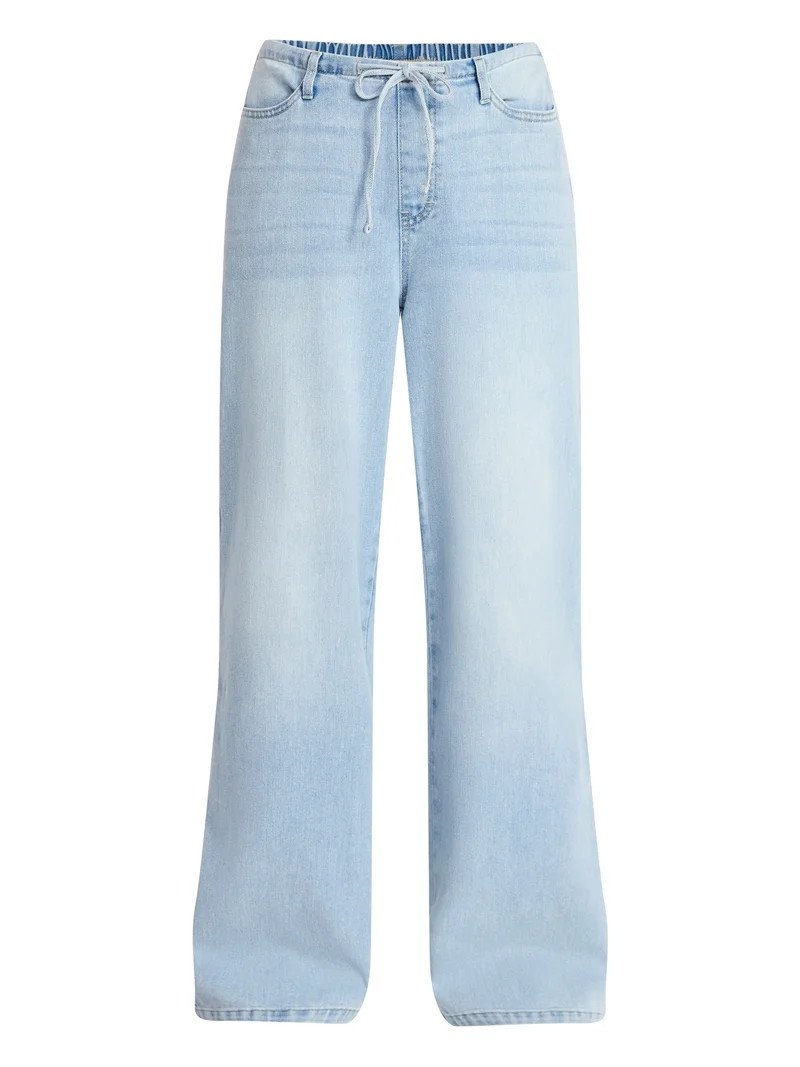 No Boundaries Mini Waist Wide Leg Pants, 31" Inseam, Women's XXS-XXL | Walmart (US)