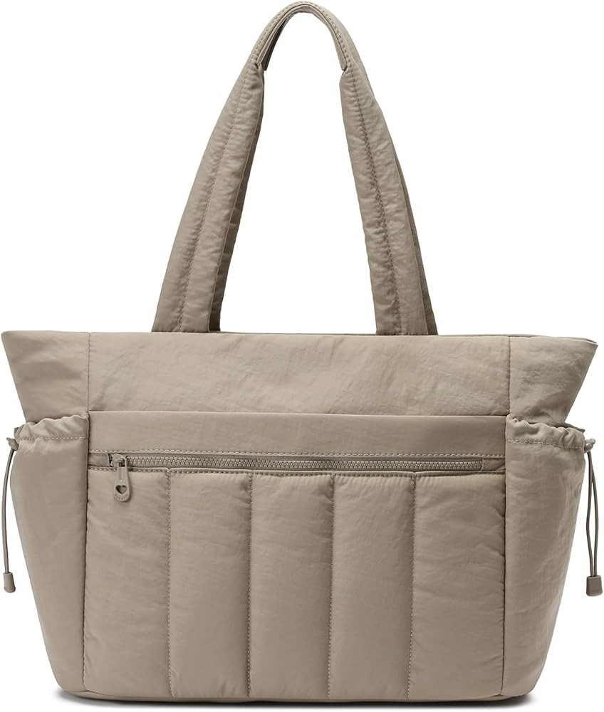 Tote Bag for Women, Lightweight Puffer Tote Bag with Compartments, Quilted Shoulder Bag Handbag w... | Amazon (US)
