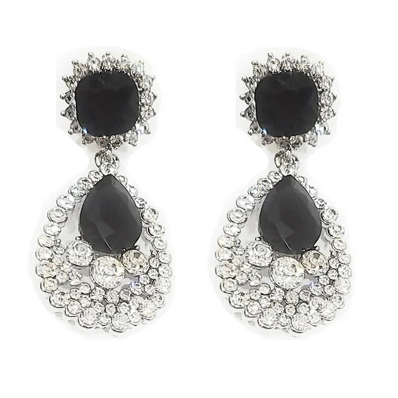 Womens Earrings Teardrop Bling Rhinestone Wedding Prom Jewelry Studs 1.75" Drop | Walmart (US)