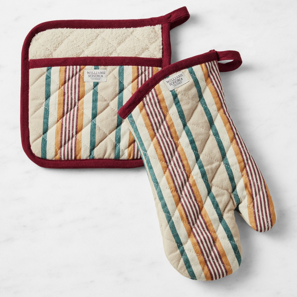 Williams Sonoma Autumn Stripe Oven Mitt & Potholder Set | Williams-Sonoma