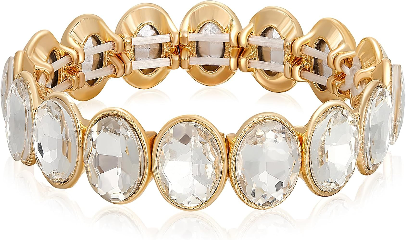 KELMALL Rhinestone Stretch Bracelet for Women, Elastic Statement Jewelry, Hypoallergenic for Dail... | Amazon (US)