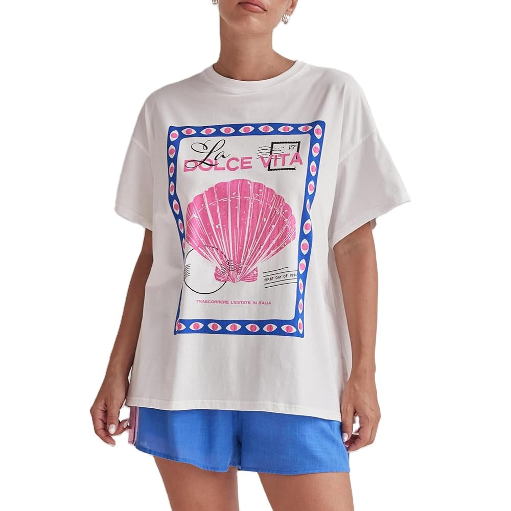 Womens Y2k Fruit Graphic Print Oversized T Shirts Summer Vintage Aesthetic Baggy Tees Tops Teen G... | Amazon (US)