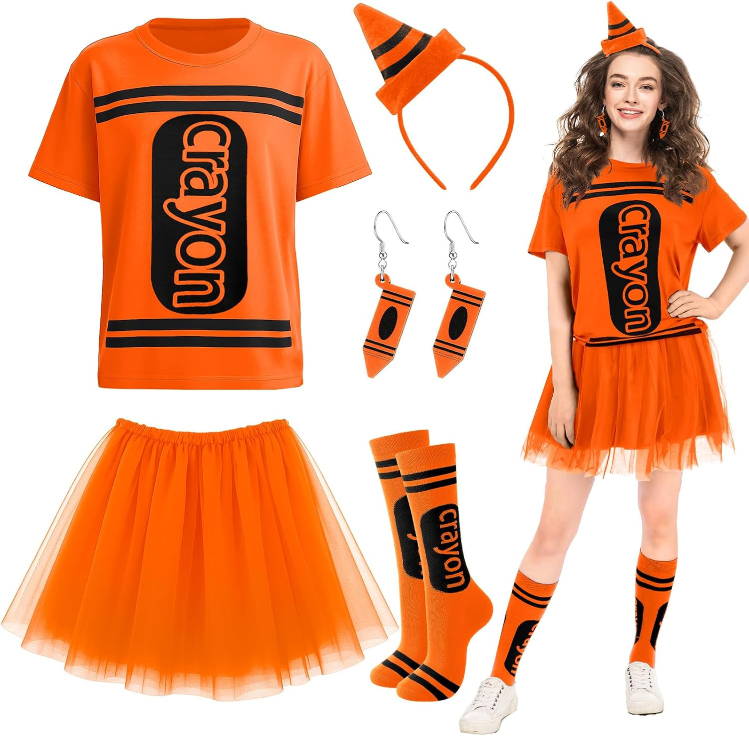 7 Pcs Crayon Costume Set for Adults Women | Amazon (US)