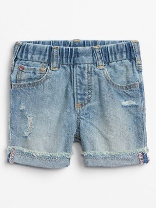 Baby Denim Pull-On Shorts With Washwell™ | Gap Factory