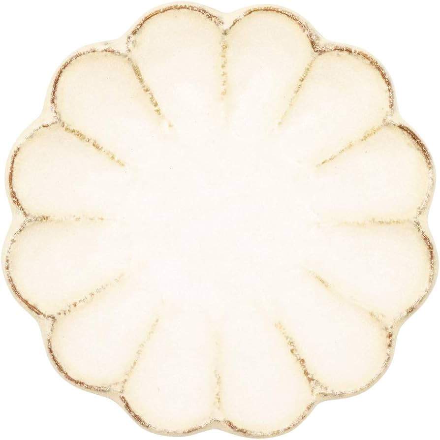 Mino Ware 555-0005 Kaneko Komohei Linka Plate, White Kneeling Flower, Diameter 5.5 inches (14 cm)... | Amazon (US)