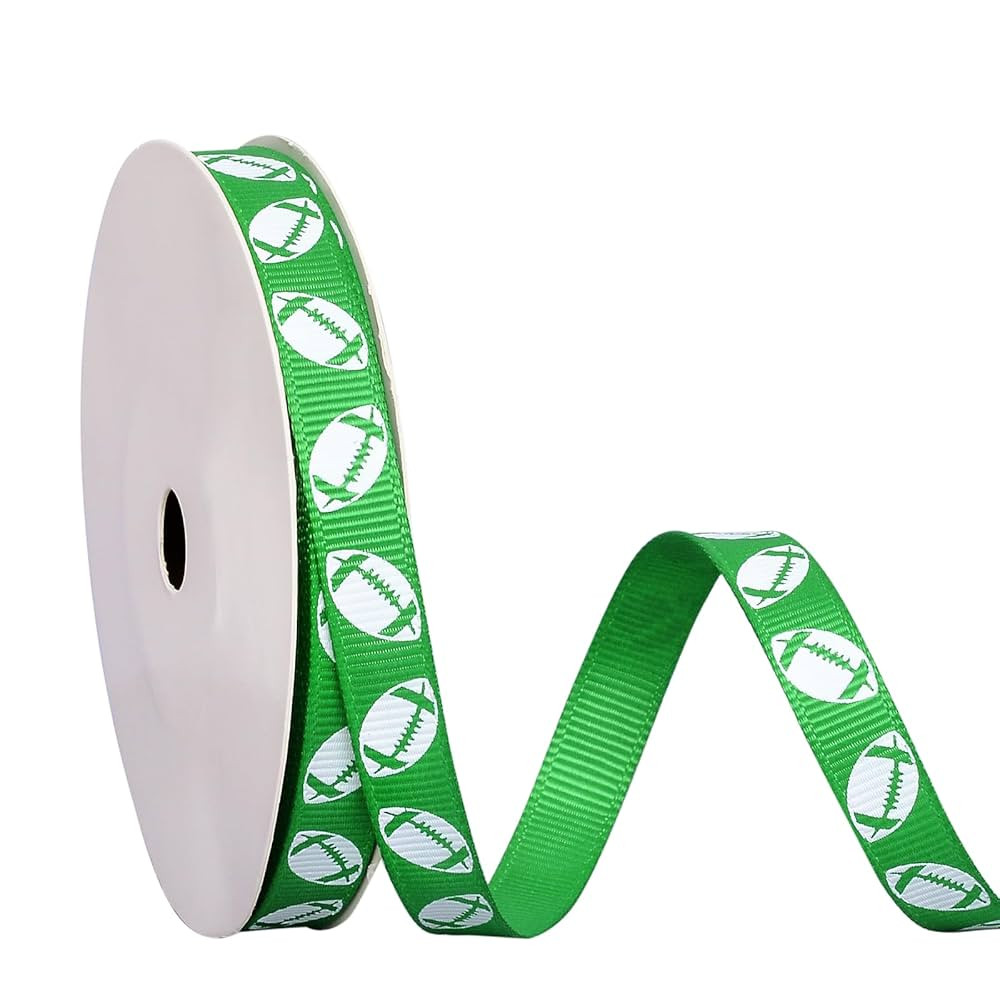 Ribest Football Sports Ribbon, 3/8 Inch Grosgrain Ribbon for Crafts Hair Bows Gift Wrapping Team ... | Amazon (US)