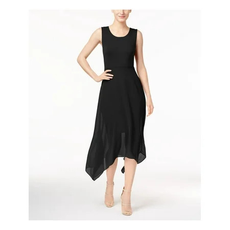 VINCE CAMUTO Womens Black Sleeveless Scoop Neck Maxi Sheath Dress Size: XS | Walmart (US)