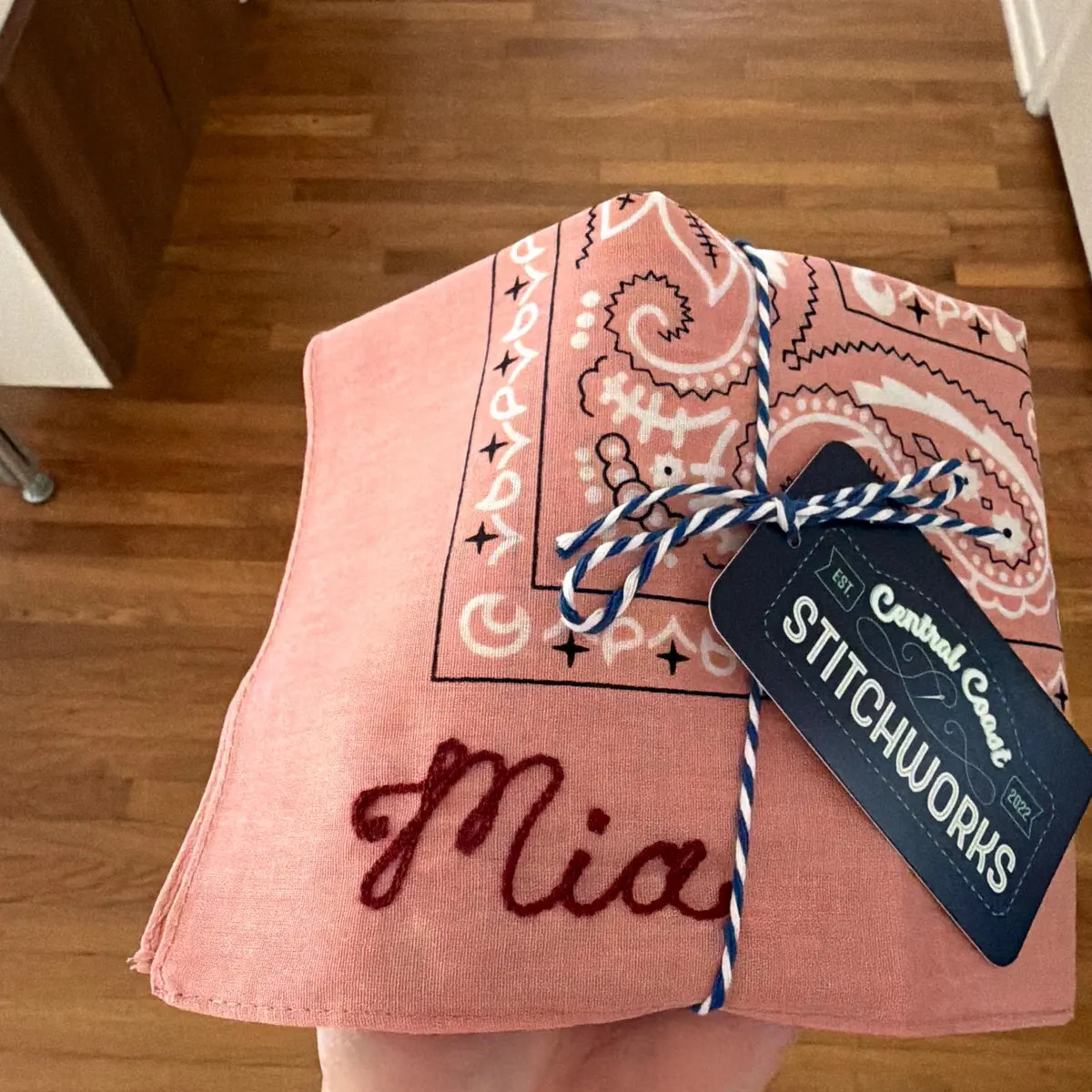Personalized Chainstitch Embroidered Bandana with Custom Name | Cotton Western Style Hankie with ... | Etsy (Global)