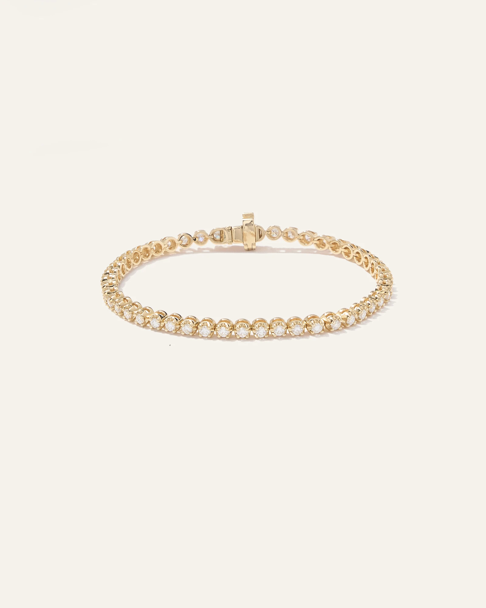 14k Gold Natural Diamond Crown Set Tennis Bracelet | Quince