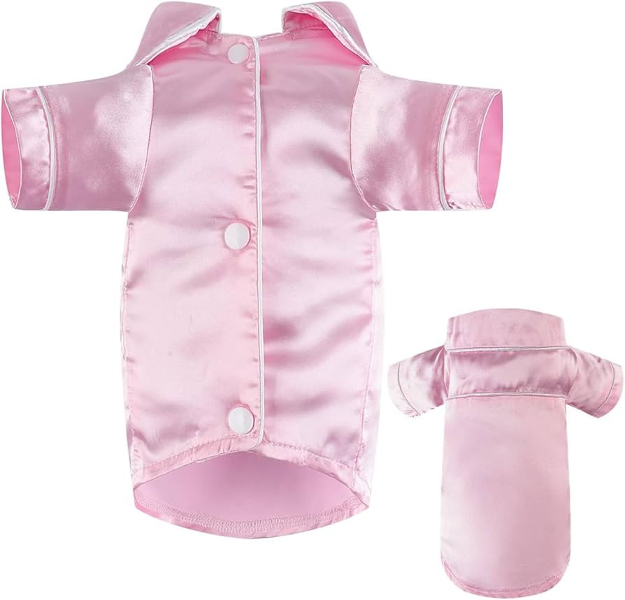 Dog Lapel Silk Sleepwear Soft Two-Legged Shirt Outfit for Small Girl Dogs Christmas Holiday Birth... | Amazon (US)