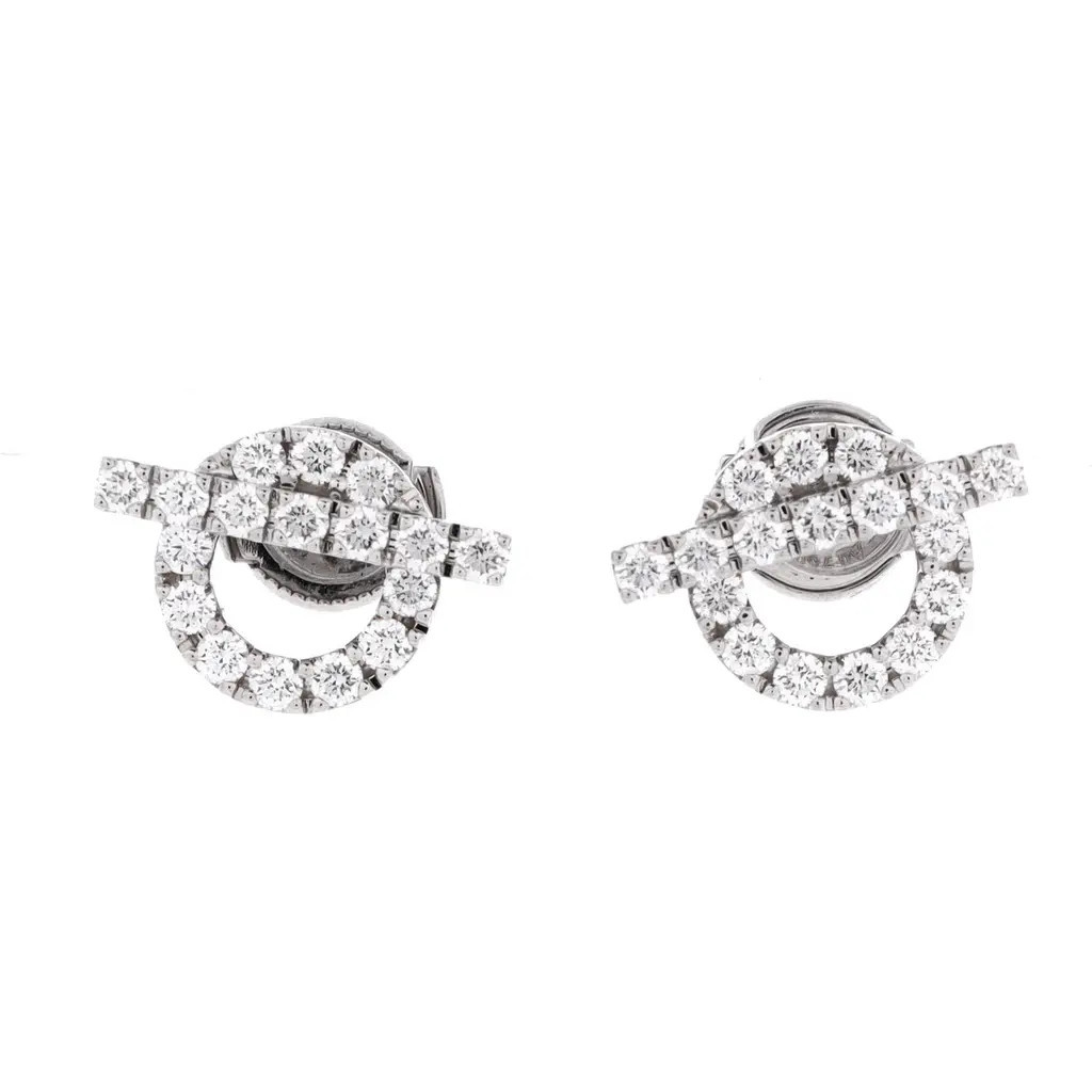 Pre-Owned Hermes Finesse Stud Earrings 18K White Gold and Diamonds at Nordstrom | Nordstrom