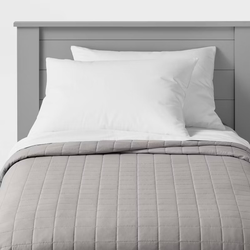 Box Stitch Microfiber Quilt - Pillowfort™ | Target