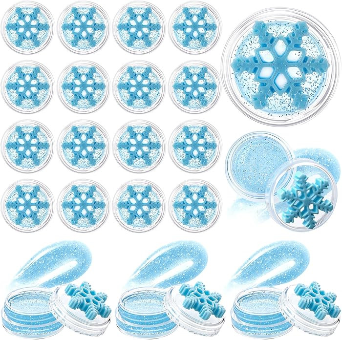24 Pcs Winter Snowflake Party Favors Glitter Snowflake Lip Balm Wonderland Party Blue Honey Scent... | Amazon (US)