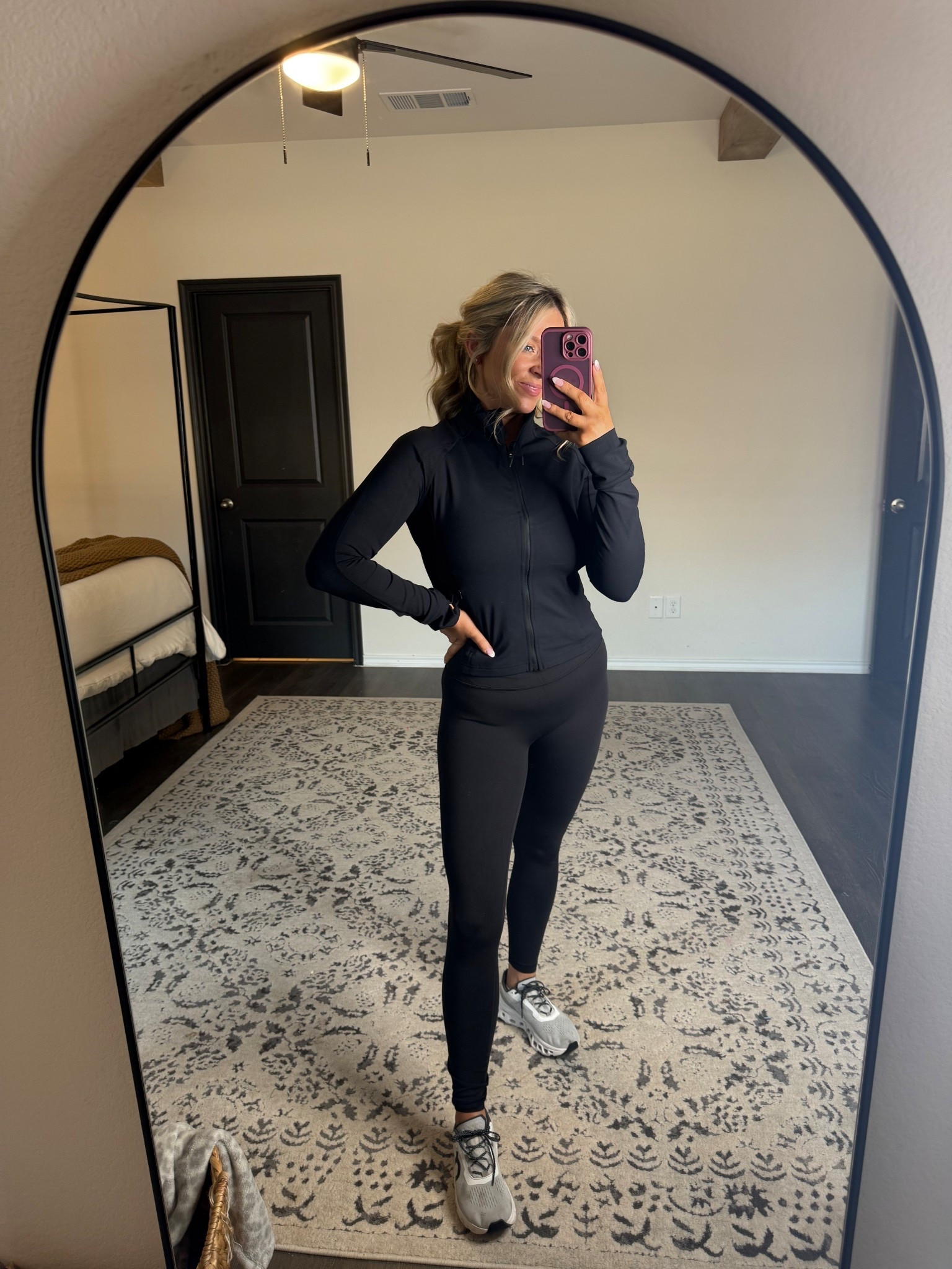 No front seam leggings! Zip up is crop and buttery soft. Wearing a M in both 🖤

#LTKActive #LTKfitnessgoals #LTKootd