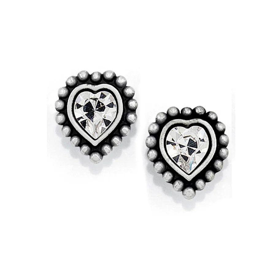 Shimmer Heart Mini Post Earrings | Brighton