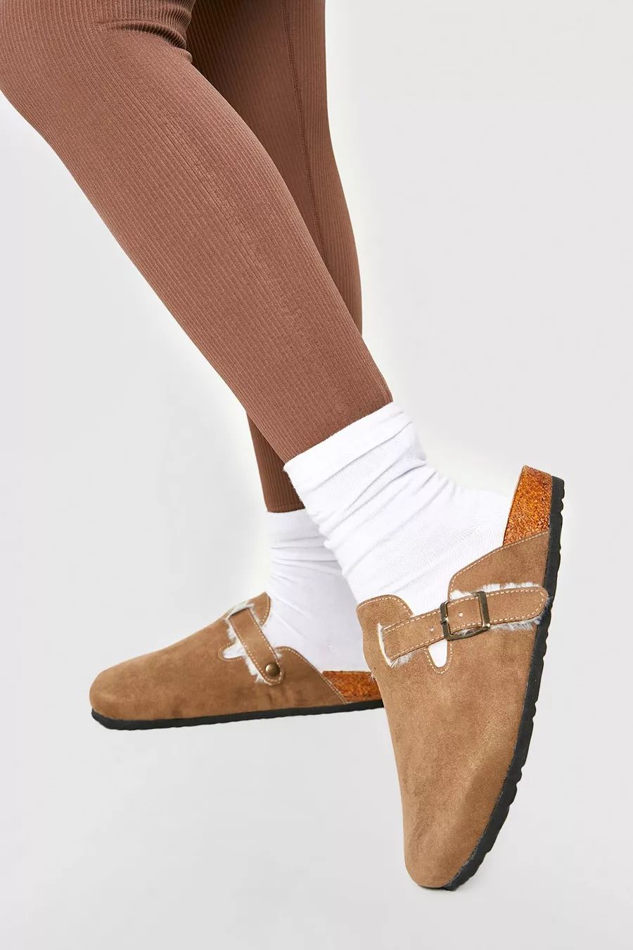 Wide Fit Fur Lined Closed Toe Clogs | Boohoo.com (US & CA)