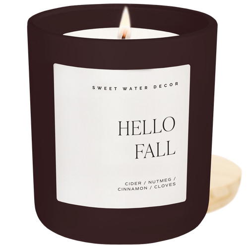 SWEET WATER DECOR Brown Matte 15 oz Soy Fall Candle in Hello Fall at Nordstrom | Nordstrom