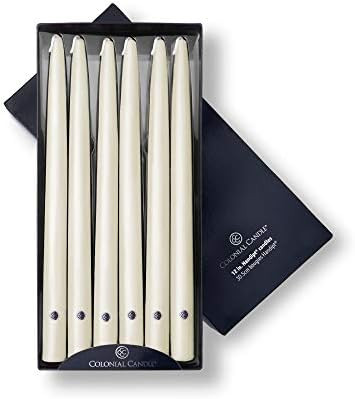 Colonial Candle Handipt Unscented Dripless Taper Candle, Premium Wax with Cotton Wick, 12 in, Ivo... | Amazon (US)