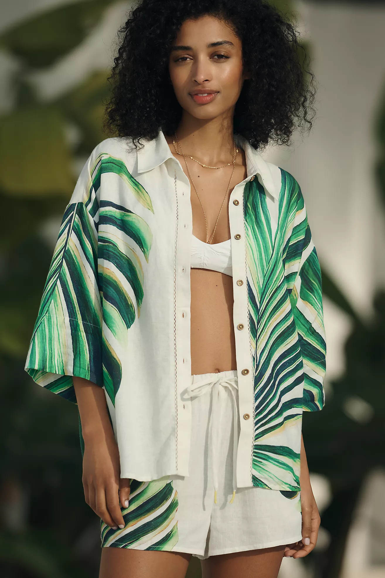 Celandine Linen Blend Buttondown Shirt | Anthropologie (US)