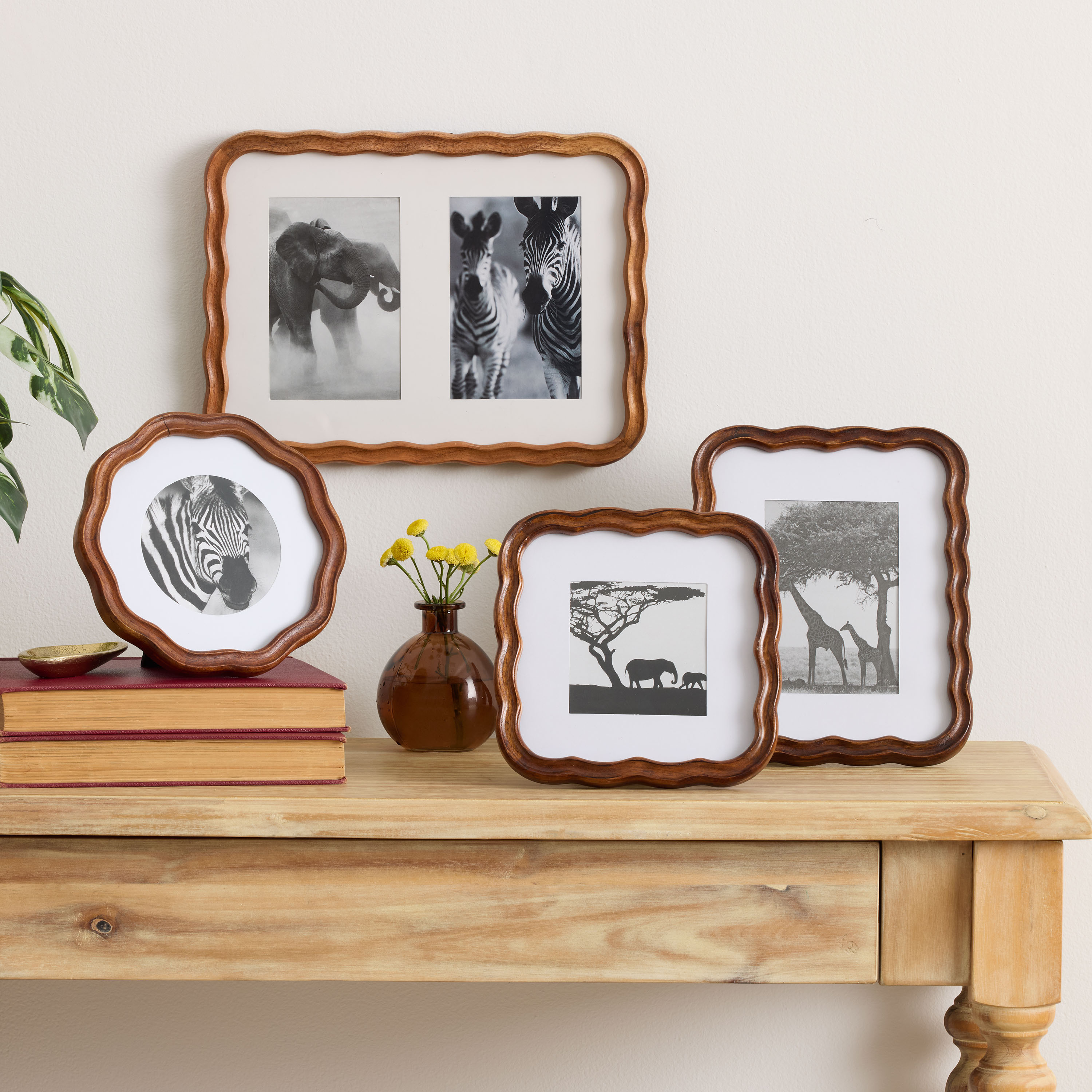 Walnut Acacia Wood Scalloped Frame Collection | World Market