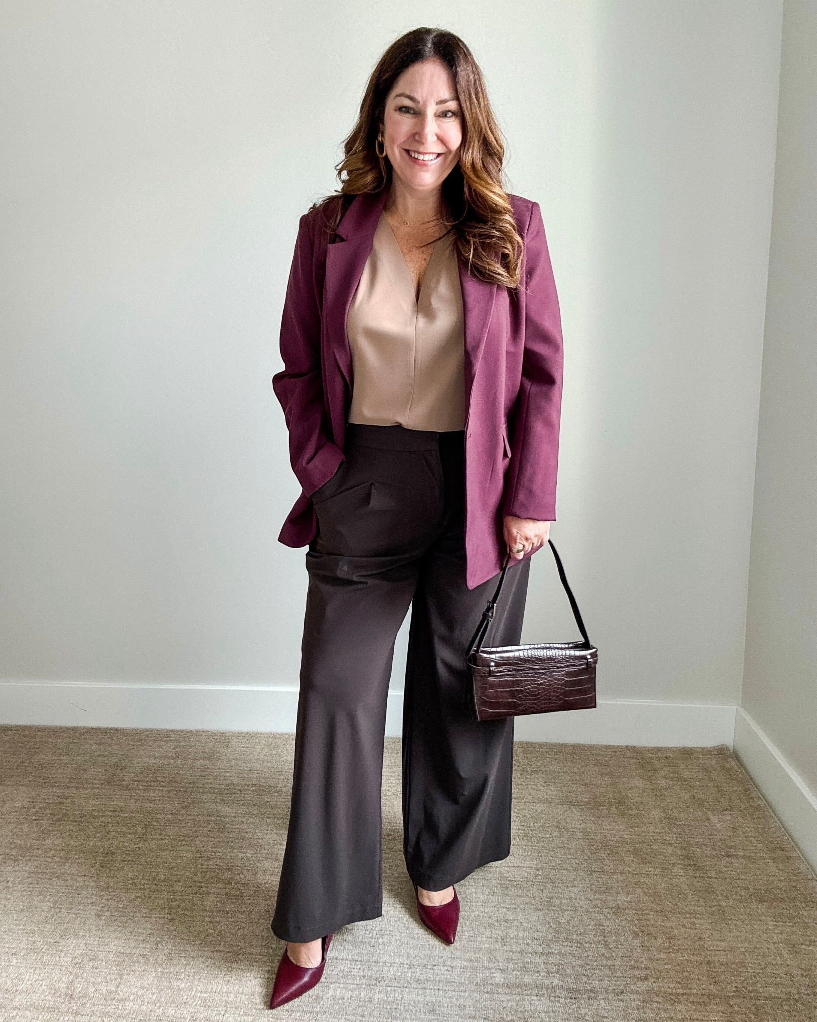 Fall Midsize workwear | wearing blazer in Large but sleeves are long on me, would prefer Large petite // blouse XL // pants in large regular but brown has sold out 

#LTKOver40 #LTKWorkwear #LTKSeasonal

#LTKSeasonal #LTKWorkwear #LTKMidsize