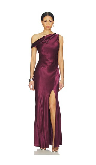 Sol Asymmetric Dress in Plum Dress Plum Wedding Guest Dress Plum Bridesmaid Dress Plum Maxi Dress | Revolve Clothing (Global)