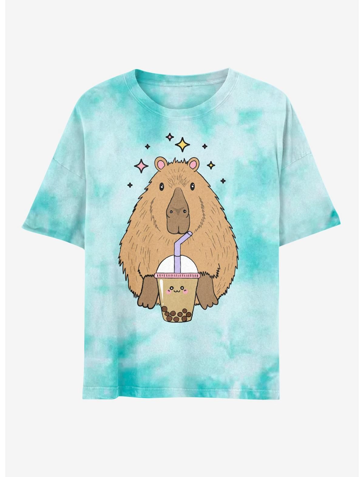 Capybara Boba Tie-Dye Boyfriend Fit Girls T-Shirt | Hot Topic | Hot Topic