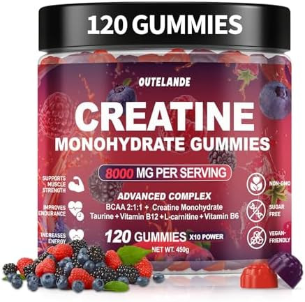 Creatine Monohydrate Gummies 8000 mg for Men & Women, Creatine Supplement for Enhanced Muscle Gro... | Amazon (US)