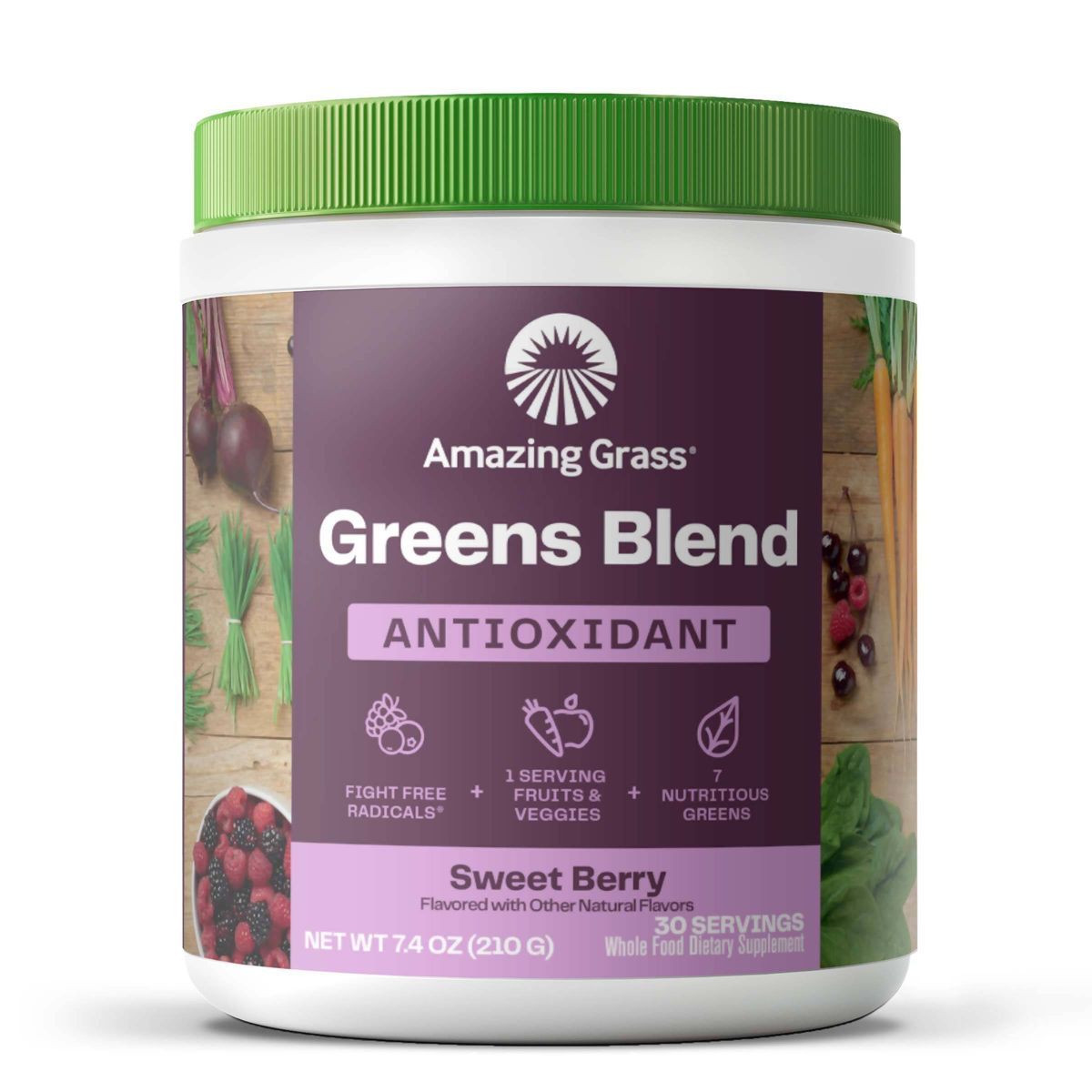 Amazing Grass Greens Blend Antioxidant Vegan Powder - Sweet Berry - 7.4oz | Target
