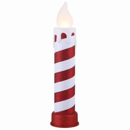 Mr. Christmas 24" Glittery Blow Mold Candle - Red & White | Walmart (US)