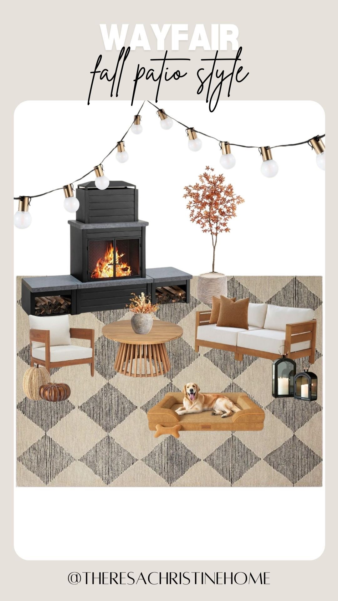 Wayfair fall patio outdoor style inspo 

Pumpkins 
Fireplace 
Back porch 

#LTKStyleTip #LTKSeasonal #LTKHome