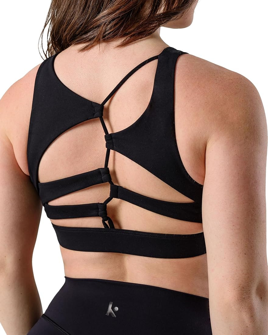 Kamo Fitness Featherlite Nora High Impact Sports Bras for Women - High Neck Workout Crop Built-in... | Amazon (US)